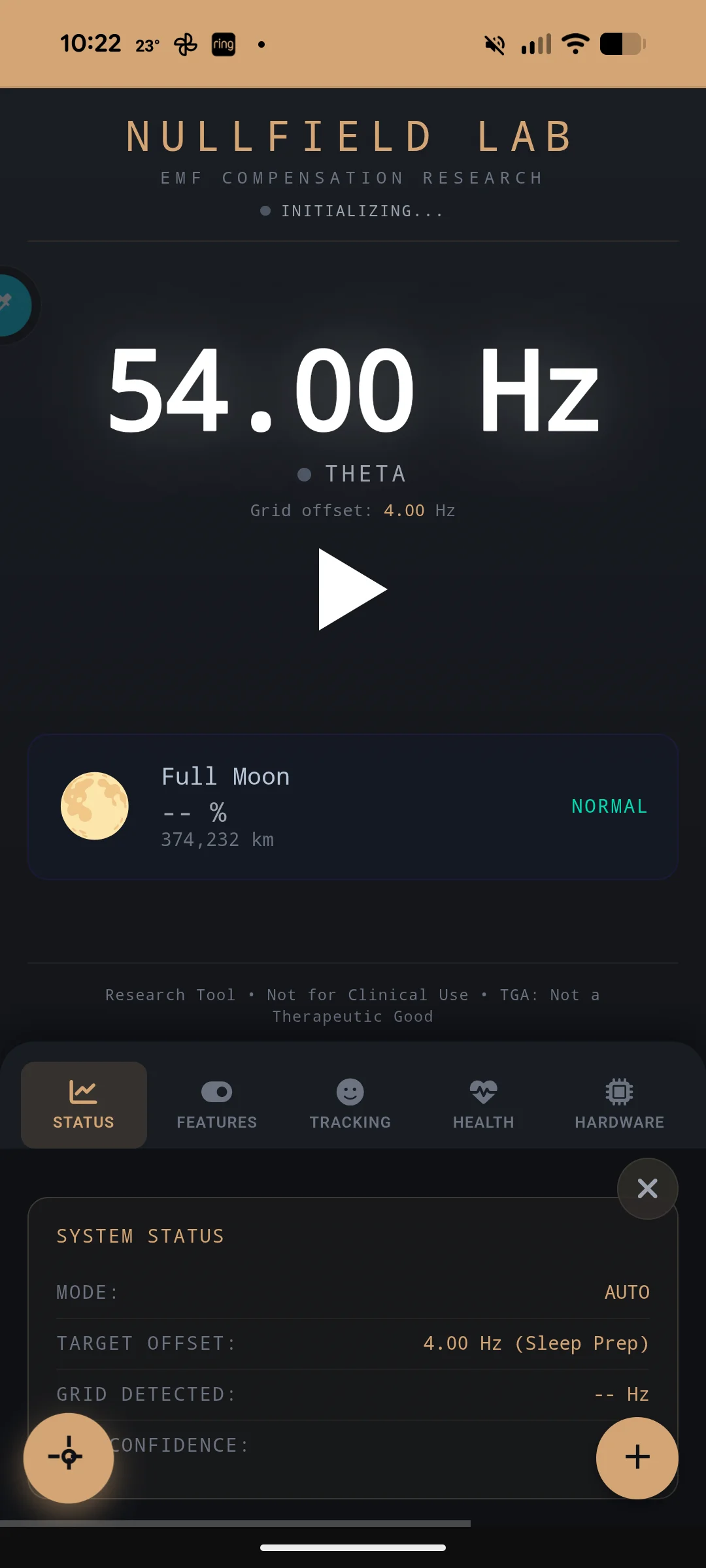 NullField Lab Mobile App Screenshot